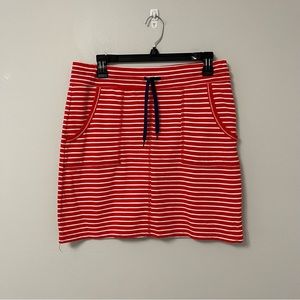Jones New York red white striped cotton skirt